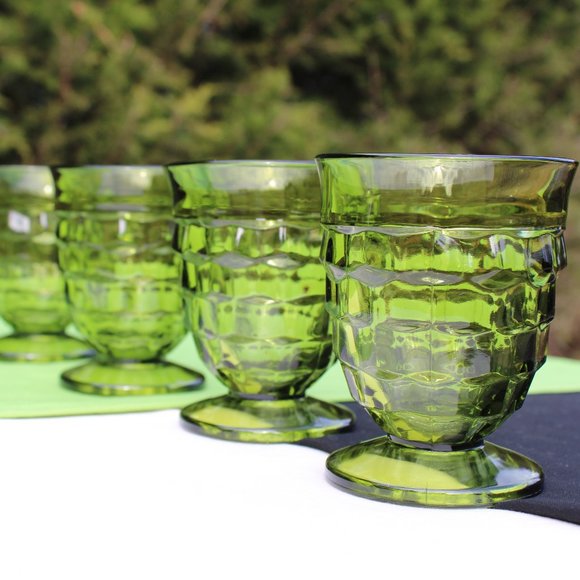 Whitehall Green Footed Tumblers - Picture 1 of 4
